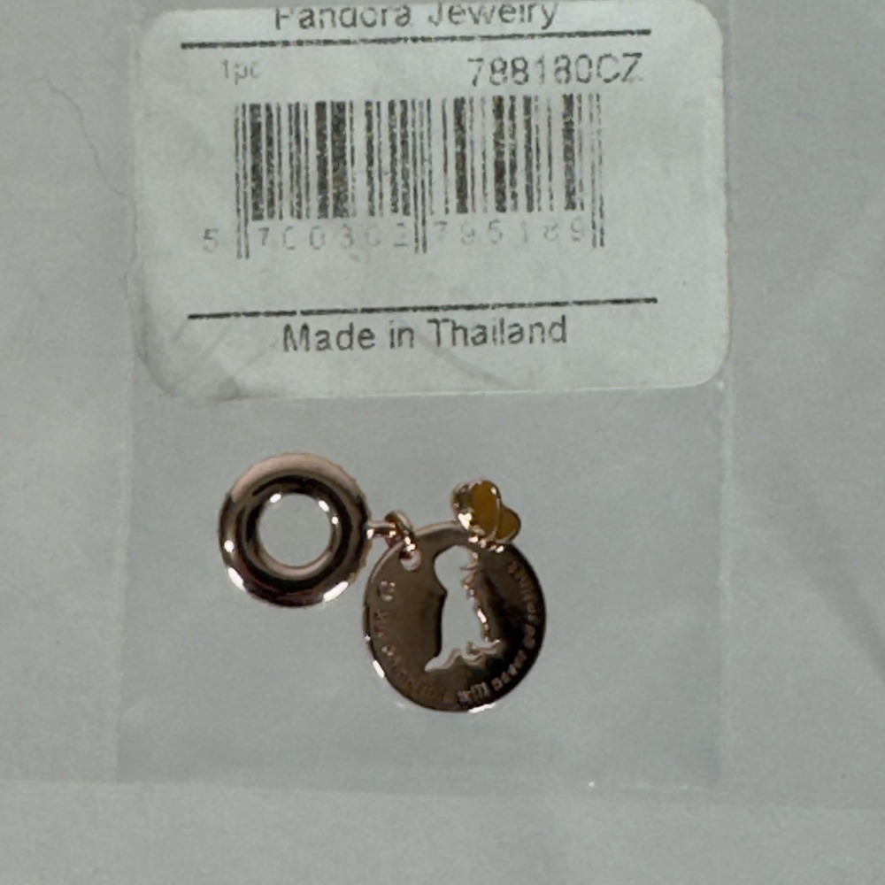 Pandora 798180CZ Dangle Charm Sterling Silver CZ Dinosaur & Butterfly Retired